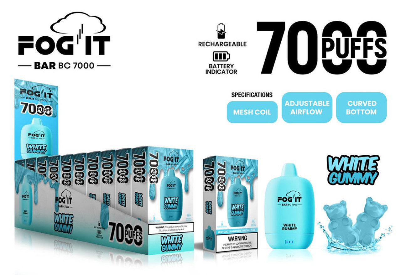 Fog It Bar Bc7000 Rechargeable Disposable
